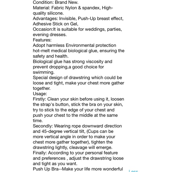 Silicone Adhesive Push Up Strapless Bra - Picture 5 of 5